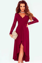 Load image into Gallery viewer, 4 Colors - Lace High-Low V-Neck Dress - Sizes S-2XL Ti Amo I love you
