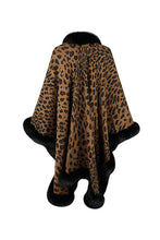 Load image into Gallery viewer, 4 Colors - Leopard Open Front Poncho Ti Amo I love you
