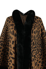 Load image into Gallery viewer, 4 Colors - Leopard Open Front Poncho Ti Amo I love you
