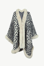 Load image into Gallery viewer, 4 Colors - Leopard Open Front Poncho Ti Amo I love you
