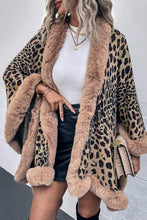 Load image into Gallery viewer, 4 Colors - Leopard Open Front Poncho Ti Amo I love you
