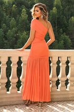 Load image into Gallery viewer, 4 Colors - One-Shoulder Ruched Maxi Dress Ti Amo I love you
