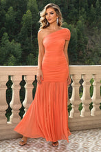 Load image into Gallery viewer, 4 Colors - One-Shoulder Ruched Maxi Dress Ti Amo I love you
