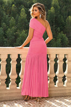 Load image into Gallery viewer, 4 Colors - One-Shoulder Ruched Maxi Dress Ti Amo I love you
