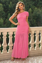 Load image into Gallery viewer, 4 Colors - One-Shoulder Ruched Maxi Dress Ti Amo I love you
