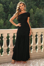 Load image into Gallery viewer, 4 Colors - One-Shoulder Ruched Maxi Dress Ti Amo I love you
