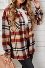 Load image into Gallery viewer, 4 Colors - Plaid Pocketed Button Down Shacket Ti Amo I love you
