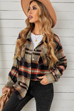 Load image into Gallery viewer, 4 Colors - Plaid Pocketed Button Down Shacket Ti Amo I love you
