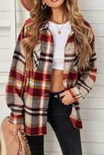 Load image into Gallery viewer, 4 Colors - Plaid Pocketed Button Down Shacket Ti Amo I love you
