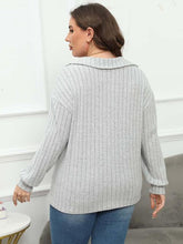 Load image into Gallery viewer, 4 Colors - Plus Size Ribbed Collared Neck Long Sleeve Blouse - Sizes L-4XL Ti Amo I love you
