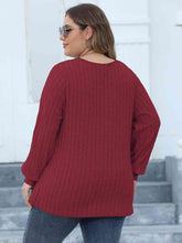 Load image into Gallery viewer, 4 Colors -Plus Size Ribbed V-Neck Long Sleeve Top Ti Amo I love you
