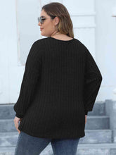 Load image into Gallery viewer, 4 Colors -Plus Size Ribbed V-Neck Long Sleeve Top Ti Amo I love you
