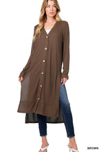 Load image into Gallery viewer, 4 Colors - Ribbed Long Cardigan - Sizes S-XL Ti Amo I love you
