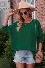 Load image into Gallery viewer, 4 Colors - Round Neck Dolman Sleeve Textured Blouse - Sizes S-2XL Ti Amo I love you
