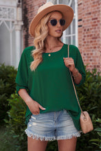 Load image into Gallery viewer, 4 Colors - Round Neck Dolman Sleeve Textured Blouse - Sizes S-2XL Ti Amo I love you
