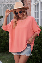 Load image into Gallery viewer, 4 Colors - Round Neck Dolman Sleeve Textured Blouse - Sizes S-2XL Ti Amo I love you
