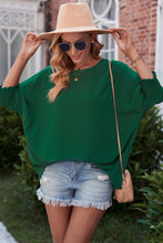 Load image into Gallery viewer, 4 Colors - Round Neck Dolman Sleeve Textured Blouse - Sizes S-2XL Ti Amo I love you
