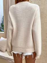 Load image into Gallery viewer, 4 Colors - Round Neck Ribbed Button-Down Sweater - Sizes S-XL Ti Amo I love you
