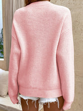 Load image into Gallery viewer, 4 Colors - Round Neck Ribbed Button-Down Sweater - Sizes S-XL Ti Amo I love you
