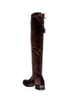 Load image into Gallery viewer, 4 Colors - Rumple -  Velvet Over The Knee Clear Heel Boots - Sizes 5-10 Ti Amo I love you
