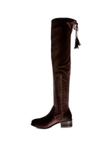 Load image into Gallery viewer, 4 Colors - Rumple -  Velvet Over The Knee Clear Heel Boots - Sizes 5-10 Ti Amo I love you
