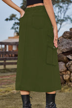 Load image into Gallery viewer, 4 Colors - Slit Front Midi Denim Skirt with Pockets - Sizes S-2XL Ti Amo I love you
