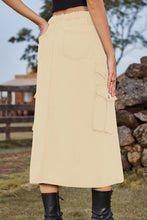 Load image into Gallery viewer, 4 Colors - Slit Front Midi Denim Skirt with Pockets - Sizes S-2XL Ti Amo I love you
