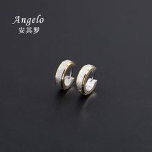 Load image into Gallery viewer, 4 Colors - Titanium Steel Hip Hop Buckle Earrings Ti Amo I love you
