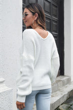 Load image into Gallery viewer, 4 Colors - V-Neck Drop Shoulder Sweater - Sizes S-L Ti Amo I love you
