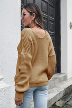 Load image into Gallery viewer, 4 Colors - V-Neck Drop Shoulder Sweater - Sizes S-L Ti Amo I love you
