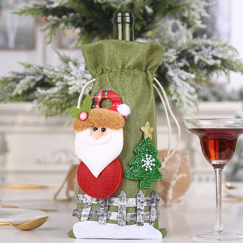 4 Styles -Assorted 2-Piece Christmas Doll Wine Bottle Covers Ti Amo I love you