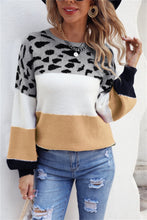 Load image into Gallery viewer, 4 Styles - Color Block Round Neck Lantern Sleeve Sweater Ti Amo I love you
