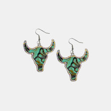 Load image into Gallery viewer, 4 Styles - Western - Rhinestone Trim Alloy Bull Earrings Ti Amo I love you
