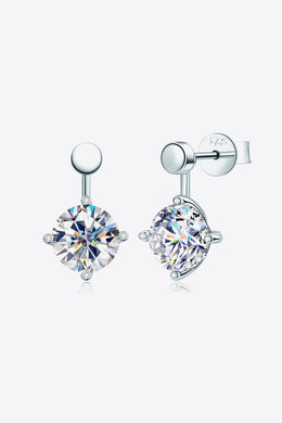 4 ctw Carat Moissanite Drop Earrings Ti Amo I love you