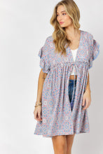 Load image into Gallery viewer, Printed Short Sleeve Ruffle Kimono
