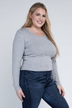 Load image into Gallery viewer, Plus Classic Ribbed Round Neck Long Sleeve
