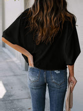 Load image into Gallery viewer, Full Size Cowl Neck Three-Quarter Sleeve Blouse
