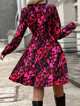 Load image into Gallery viewer, Printed Surplice Long Sleeve Dress
