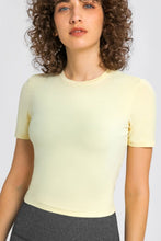 Load image into Gallery viewer, Round Neck Short Sleeve Yoga Tee
