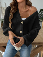 Load image into Gallery viewer, V-Neck Button Up Long Sleeve Cardigan
