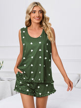 Load image into Gallery viewer, Heart Scoop Neck Tank and Shorts Lounge Set
