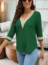 Load image into Gallery viewer, V-Neck Eyelet Blouse
