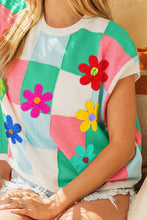 Load image into Gallery viewer, BiBi Flower Patch Checkered Sweater Vest
