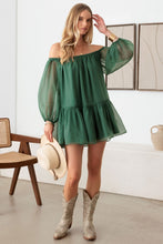 Load image into Gallery viewer, Le Lis Organza Off Shoulder Puff Sleeve Mini Dress
