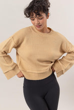 Load image into Gallery viewer, HYFVE Round Neck Dropped Shoulder Ribbed Sweater
