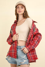 Load image into Gallery viewer, VERY J Contrast Plaid Raw Detail Shirt
