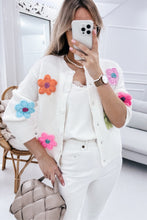 Load image into Gallery viewer, Pink Cute Knitted Floral Pattern Button Up Cardigan
