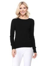 Load image into Gallery viewer, Crew Neck Long Sleeve Light Basic Casual Knit Top
