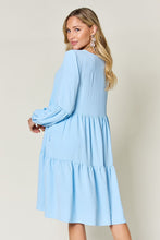 Load image into Gallery viewer, Double Take Full Size V-Neck Balloon Sleeve Tiered Dress
