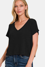 Load image into Gallery viewer, Zenana V-Neck Short Sleeve Crop T-Shirt
